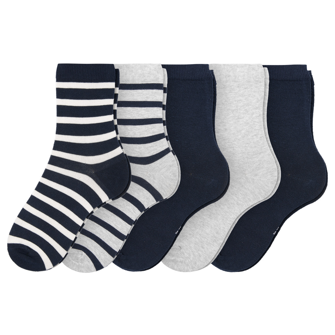 Famy 5 Paar Jungen Socken im Set dunkelblau / grau