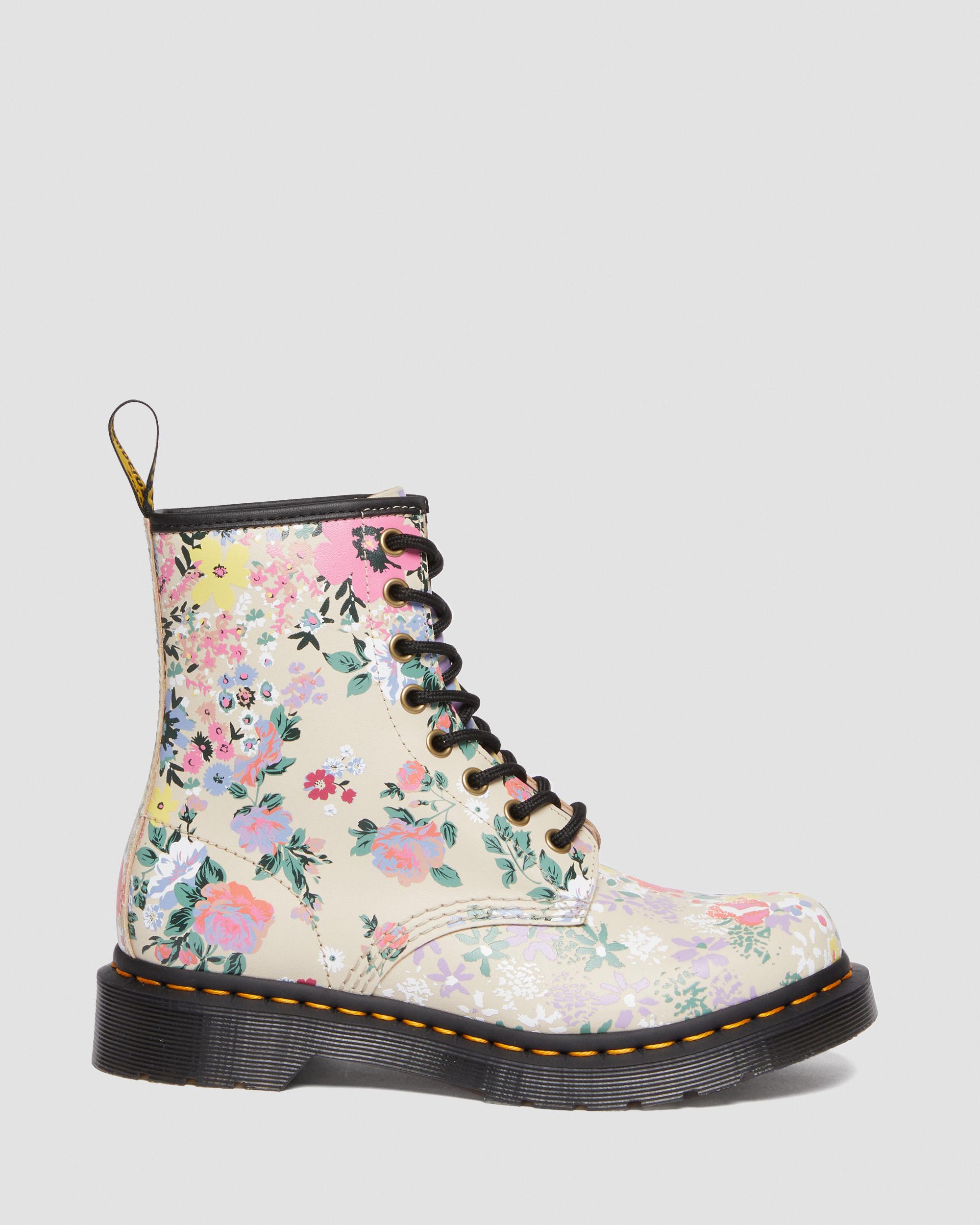1460 Floral Mash Up Leather Lace Up Boots