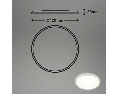 LED plafondlamp IP44 22W 2900 lm 4000 K HxØ 3,5x42 cm Slank wit + Backlight Effect