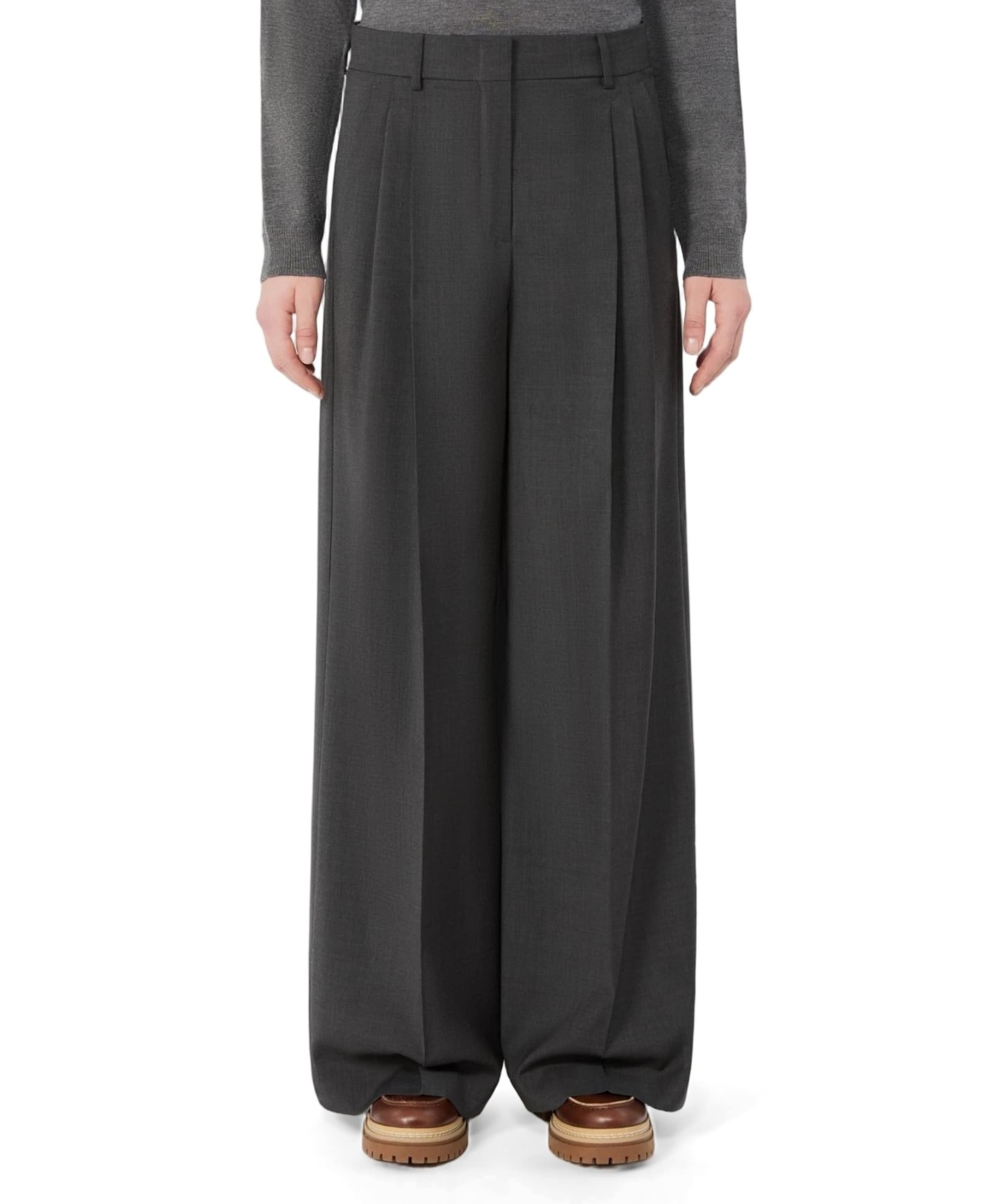 Weekend MaxMara Adelfi Tela Pura Lana Natural dames pantalon grijs