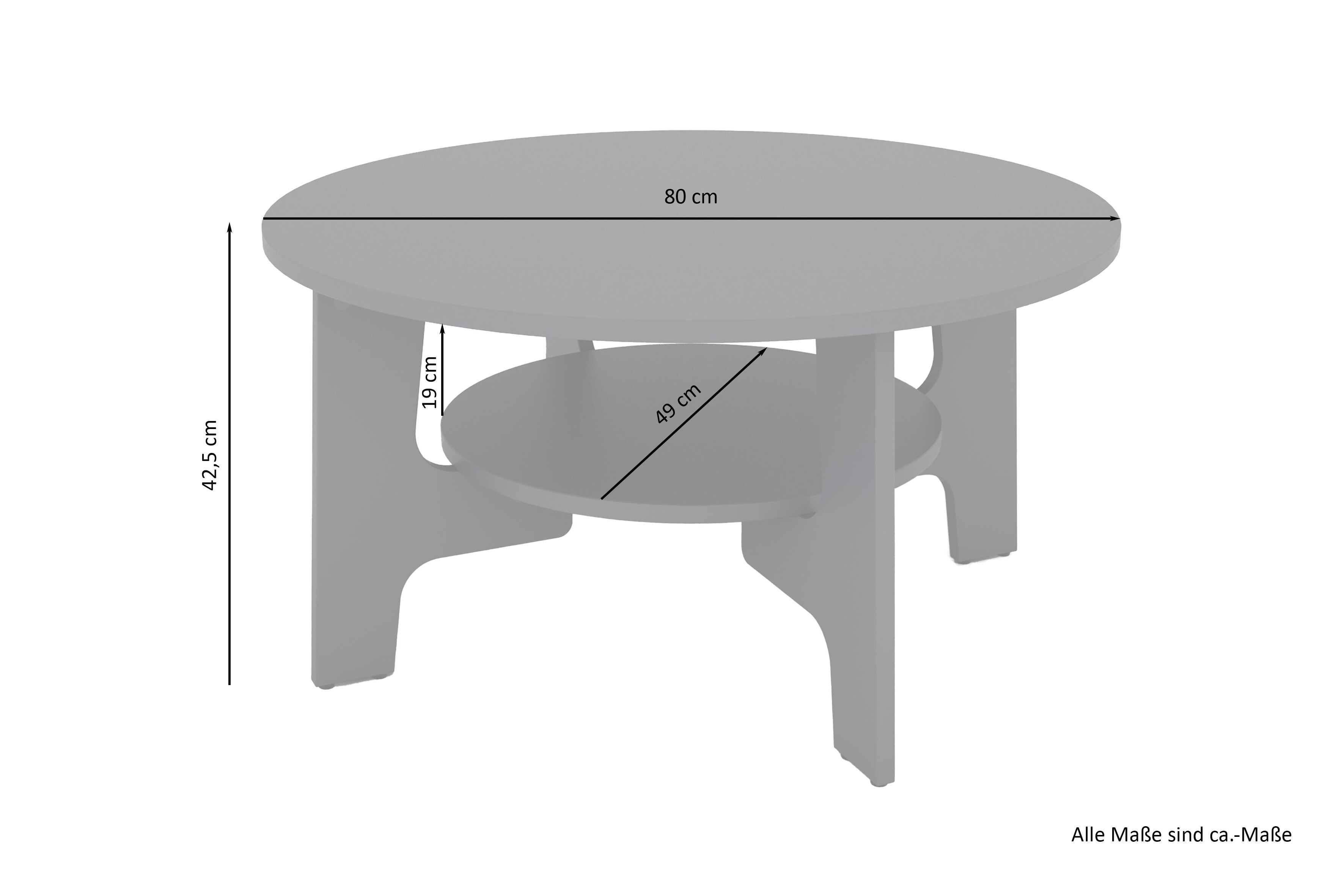 byLIVING Couchtisch JONNY, Breite 80 cm, anthrazit, praktischem Ablageboden