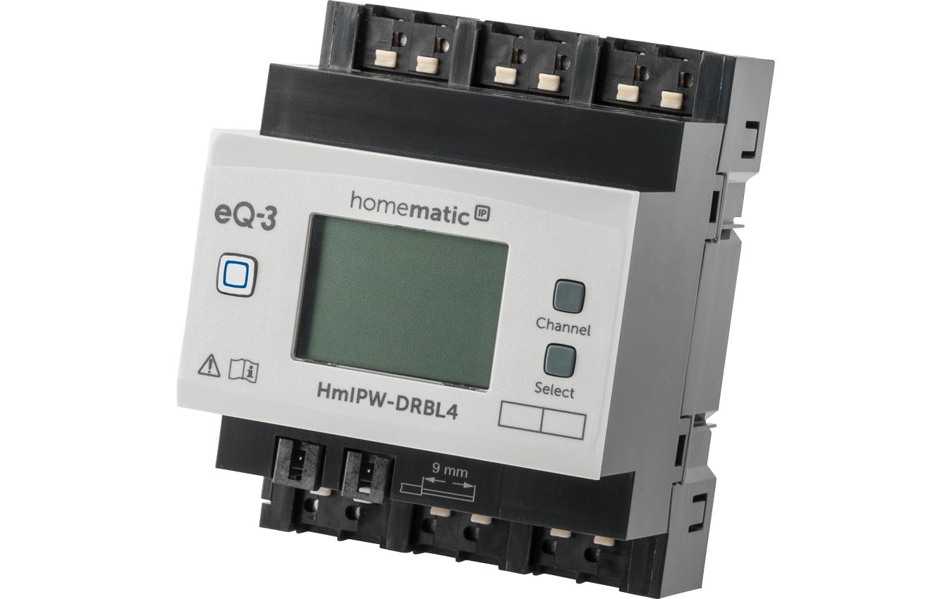 Smart Home Wired Jalousieaktor 4-fach<br>Flexible Steuerung angeschlossener Jalousien, Rollläden und Markisen über vier Kanäle – HmIPW-DRBL4