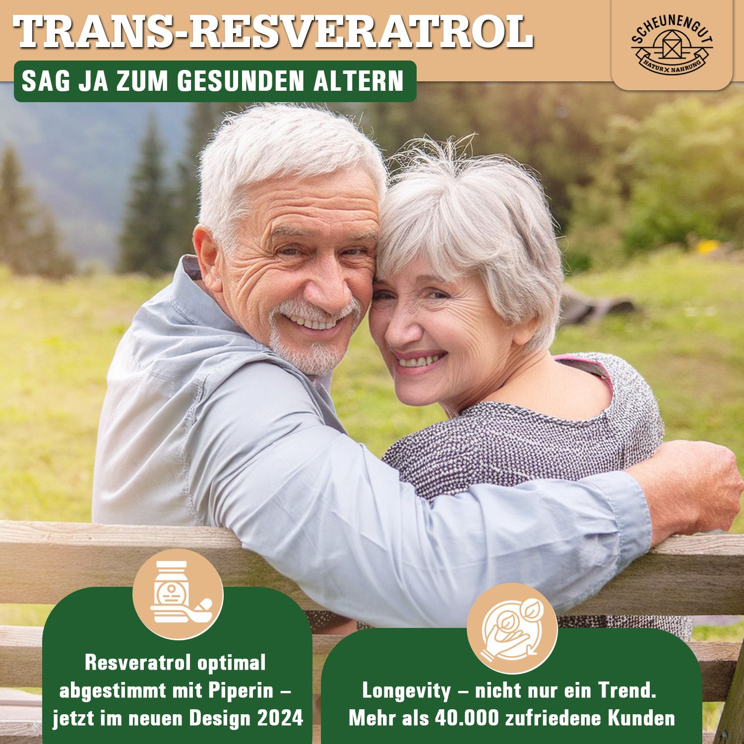 Scheunengut® Resveratrol | Der Original 100:1 Trans-Resveratrol Extrakt optimiert mit Piperin