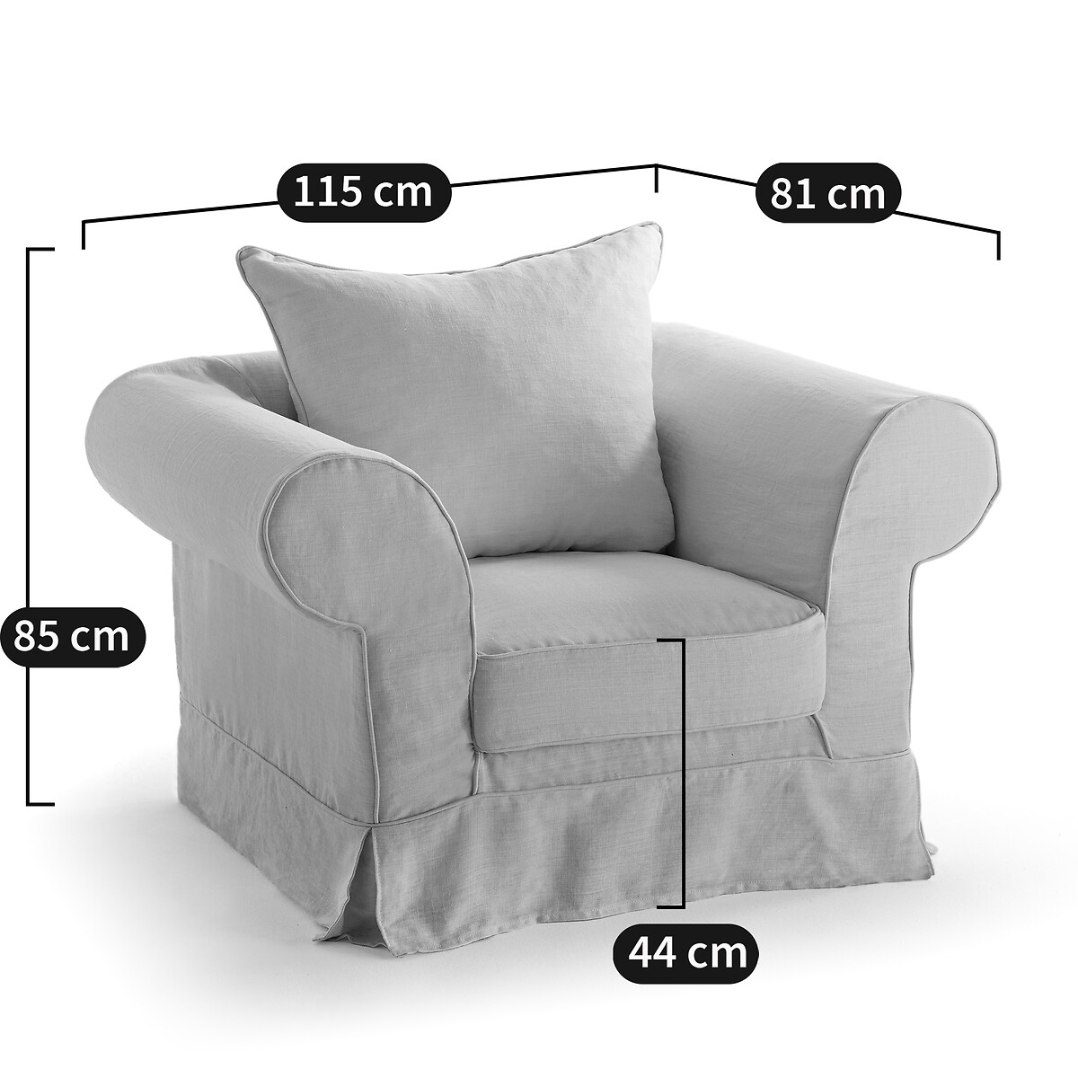 LA REDOUTE INTERIEURS<br>Poltrona, algodão, excelente conforto, Adelia