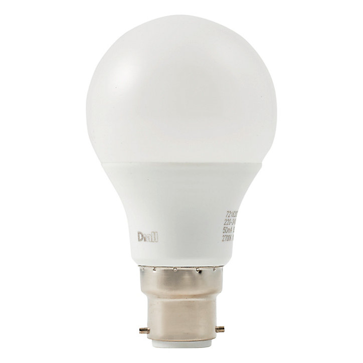3 ampoules LED Diall GLS B22 6,5W=40W blanc chaud
