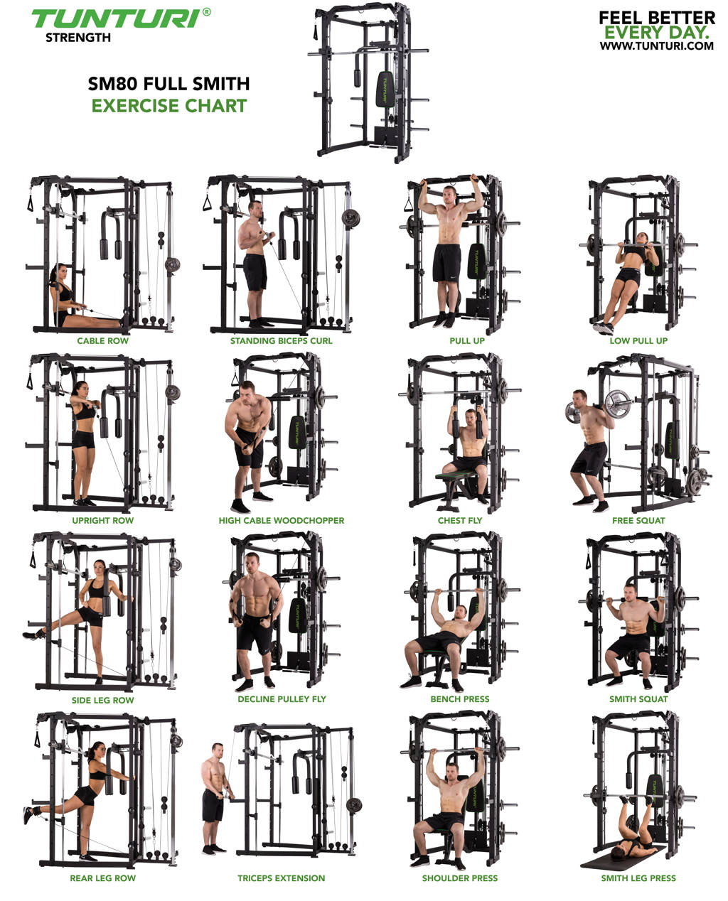 Tunturi homegym krachtstation SM80 Full Smith