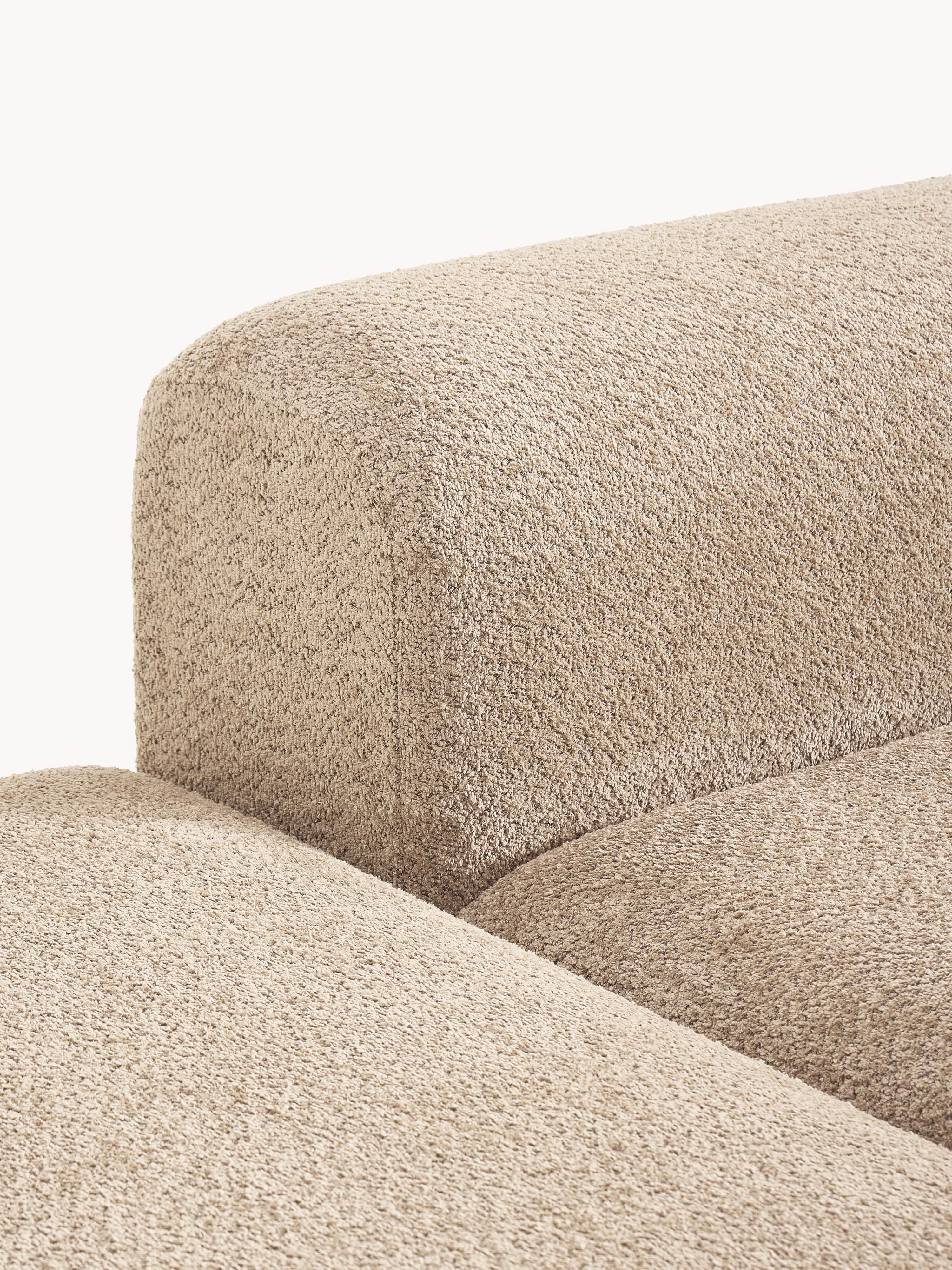 Modulaire hoekbank Natalie van teddy-bouclé