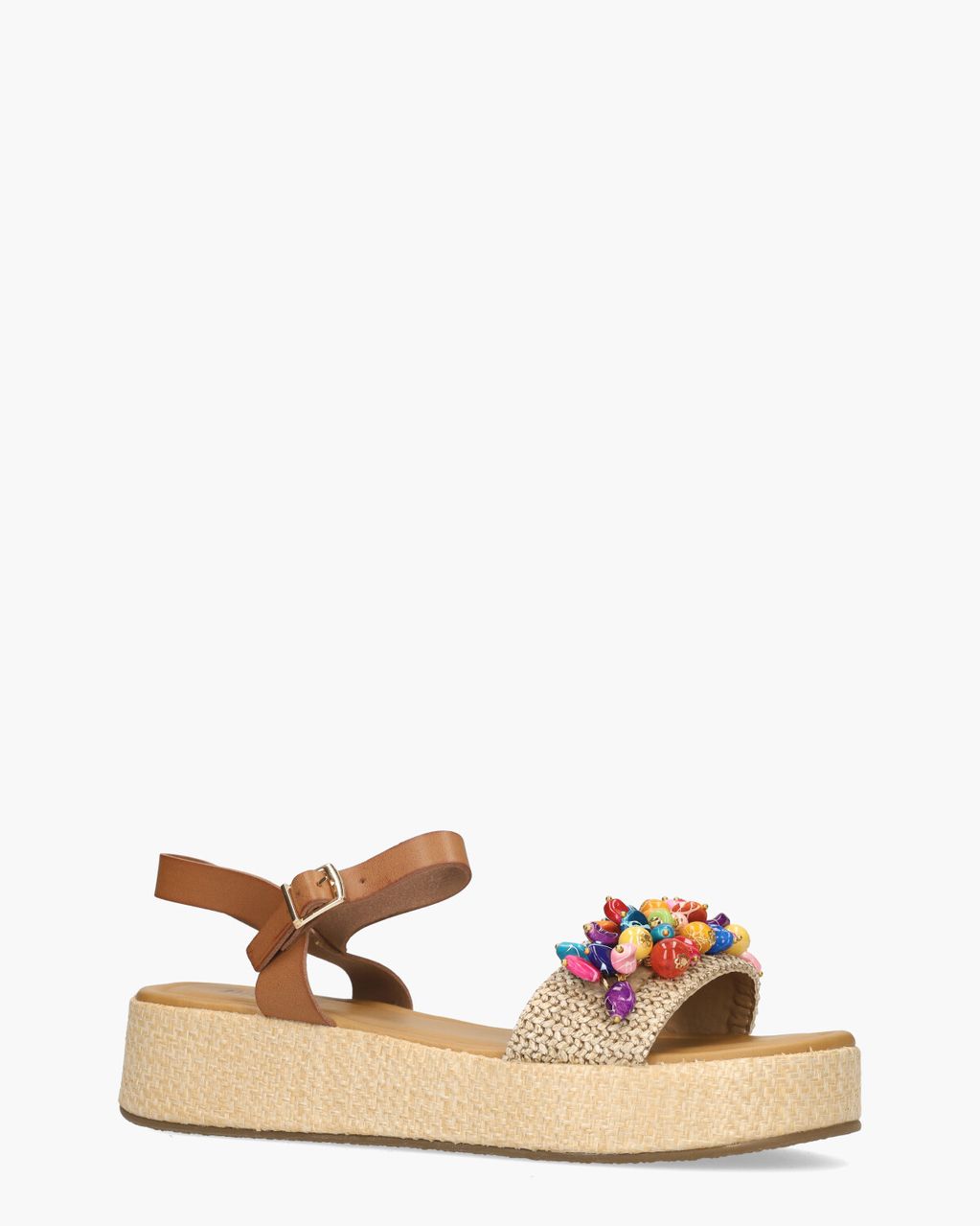 Lisa & Jo Willeniek Cognac/Beige Damessandalen