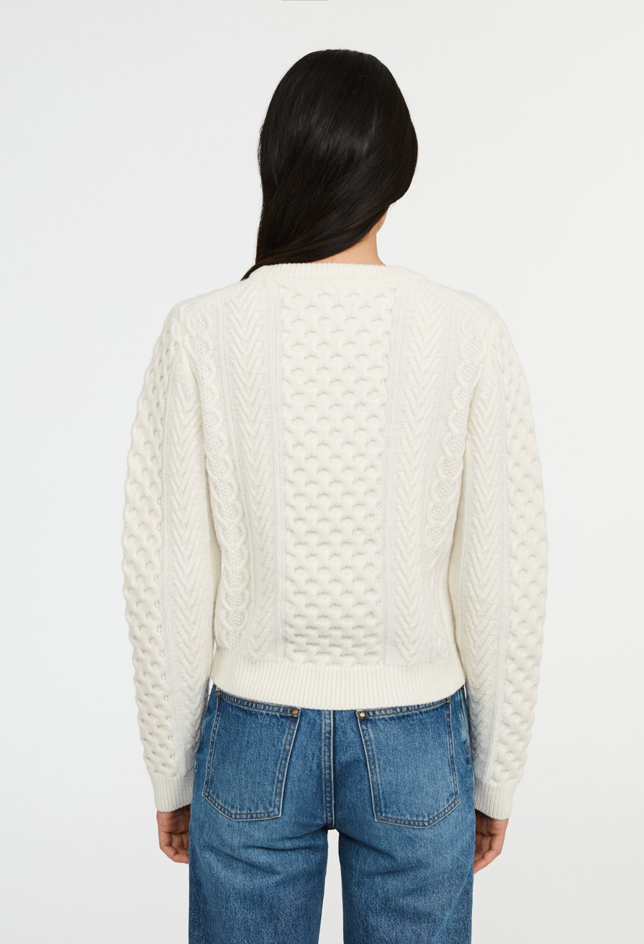 Pull torsade ecru