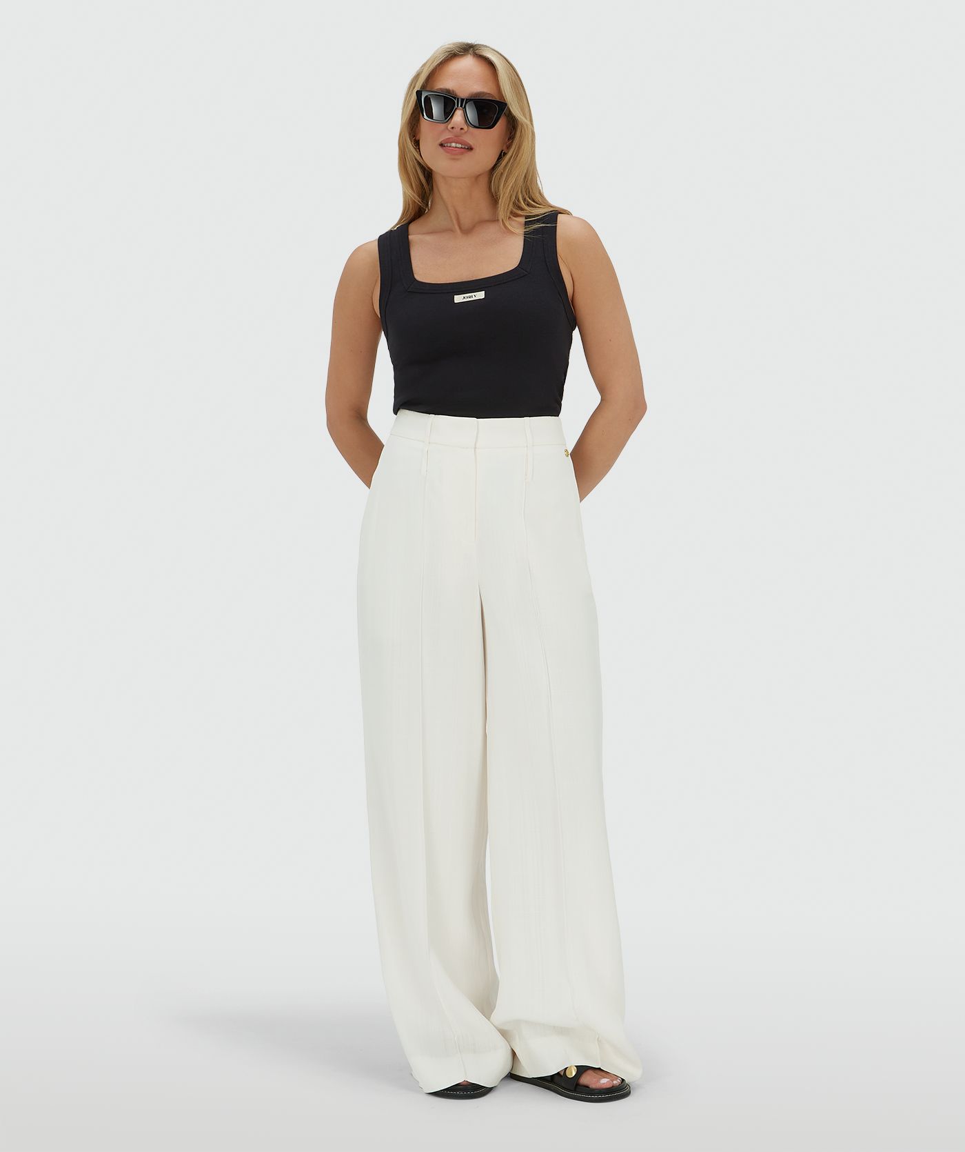 JV-DIEDA fitted top met logo - black