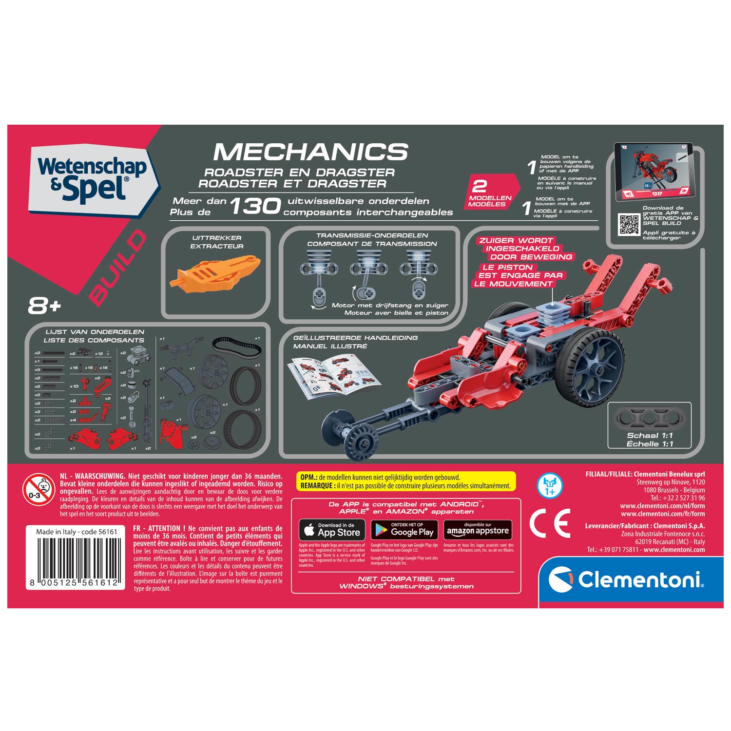 Clementoni Wetenschap & Spel Mechanica - Roadster, 2in1