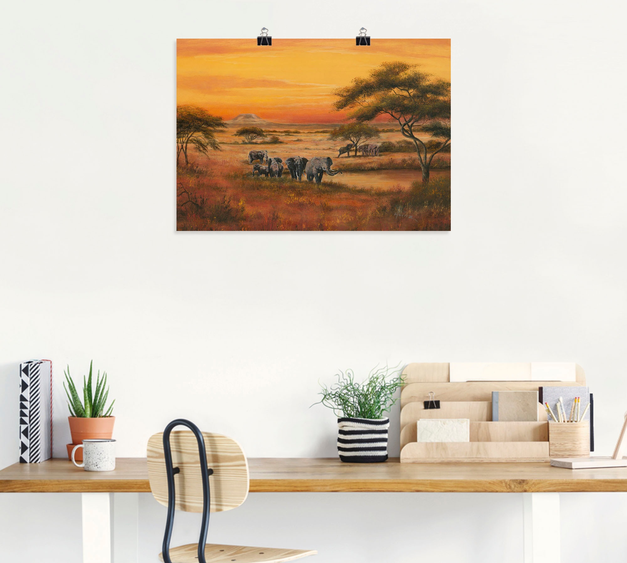 Artland Wandbild »Afrika Elefanten« Afrika 1 Stk. tlg. als Alubild, Outdoorbild, Leinwandbild, Poster in verschied. Grössen