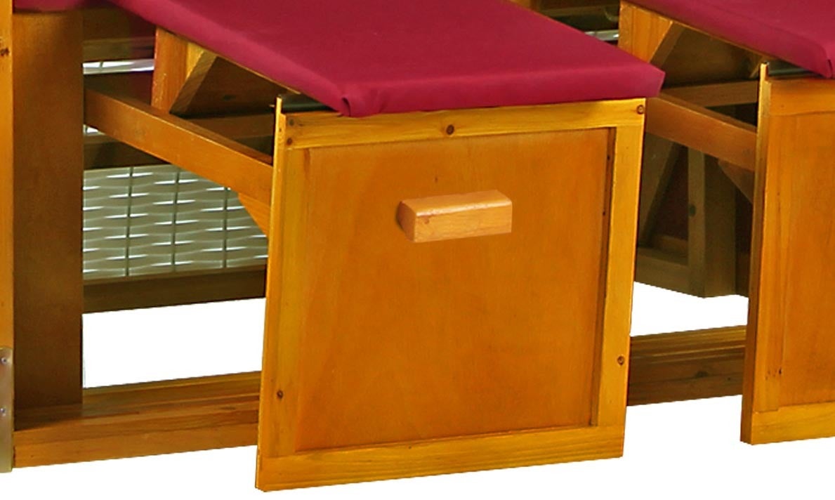 Baltic PE strandstoel, wit, effen rood design