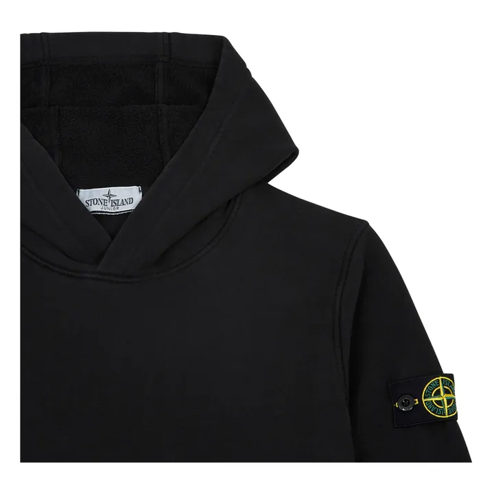 Stone Island Hoodie Logo | Noir