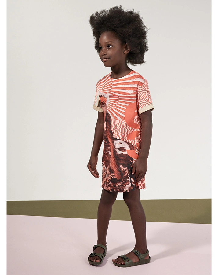 Kleid TRIEN mit Taschen in orangerot