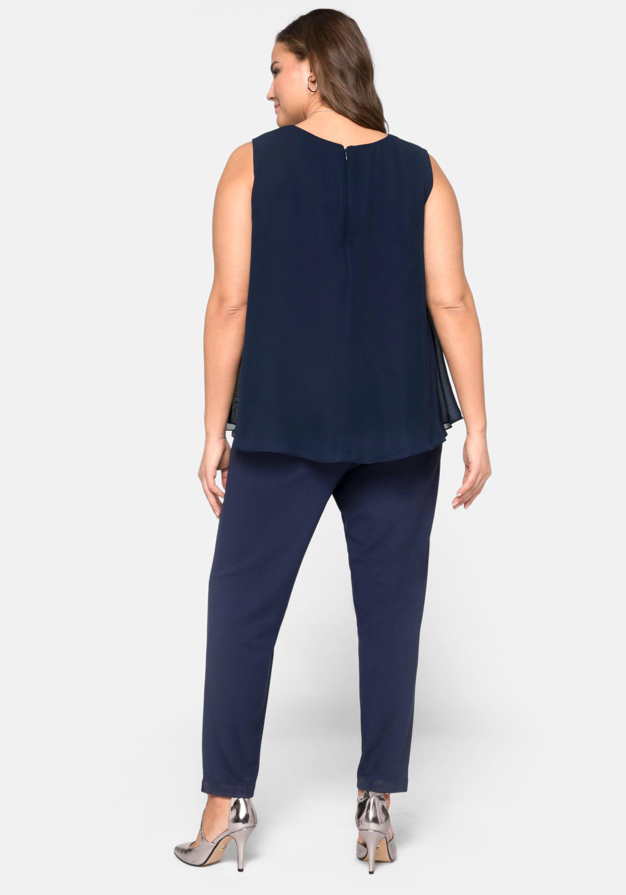 Jumpsuit im Lagenlook mit Chiffon-Oberteil