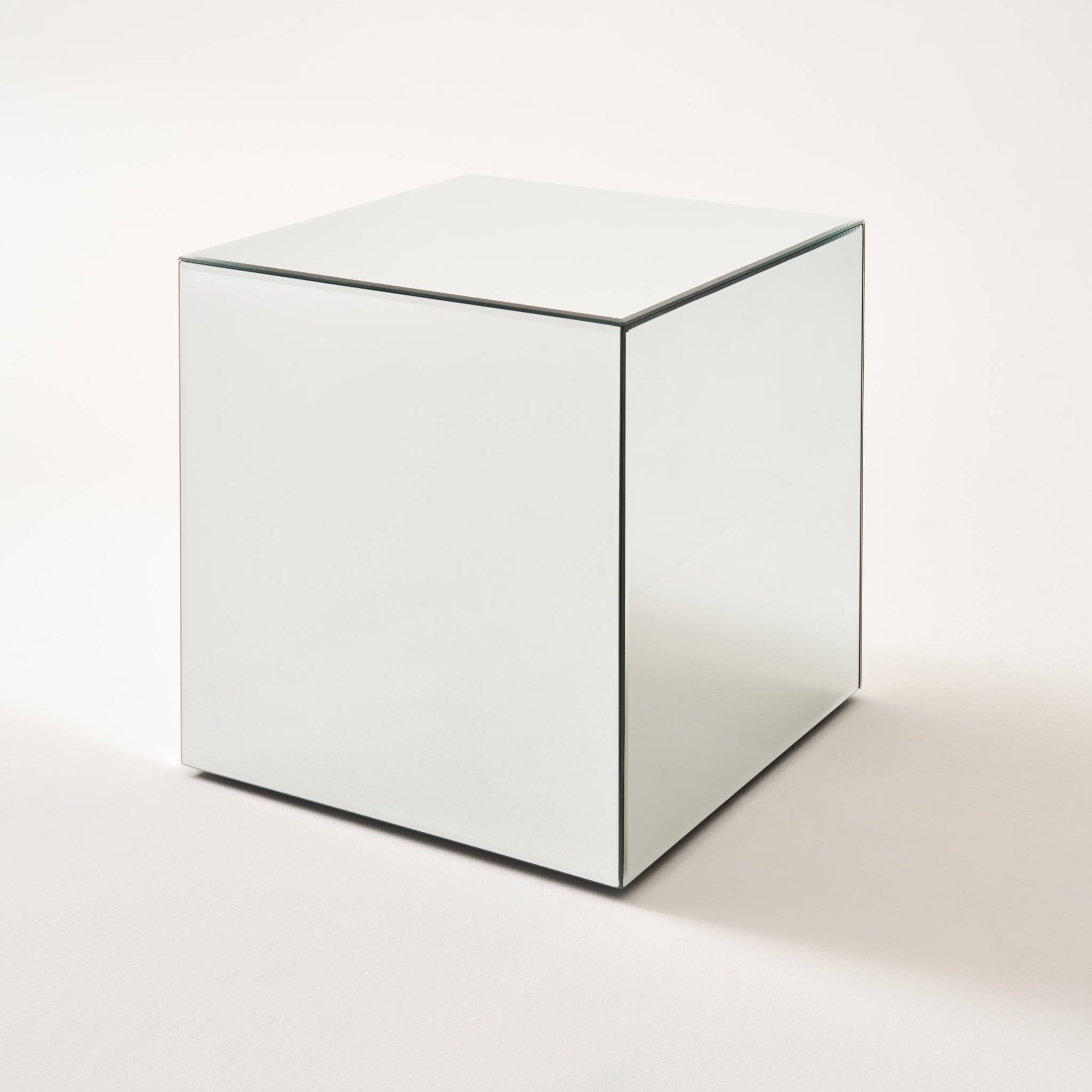 sweeek - Bijzettafel kubus spiegelglas 35cm
