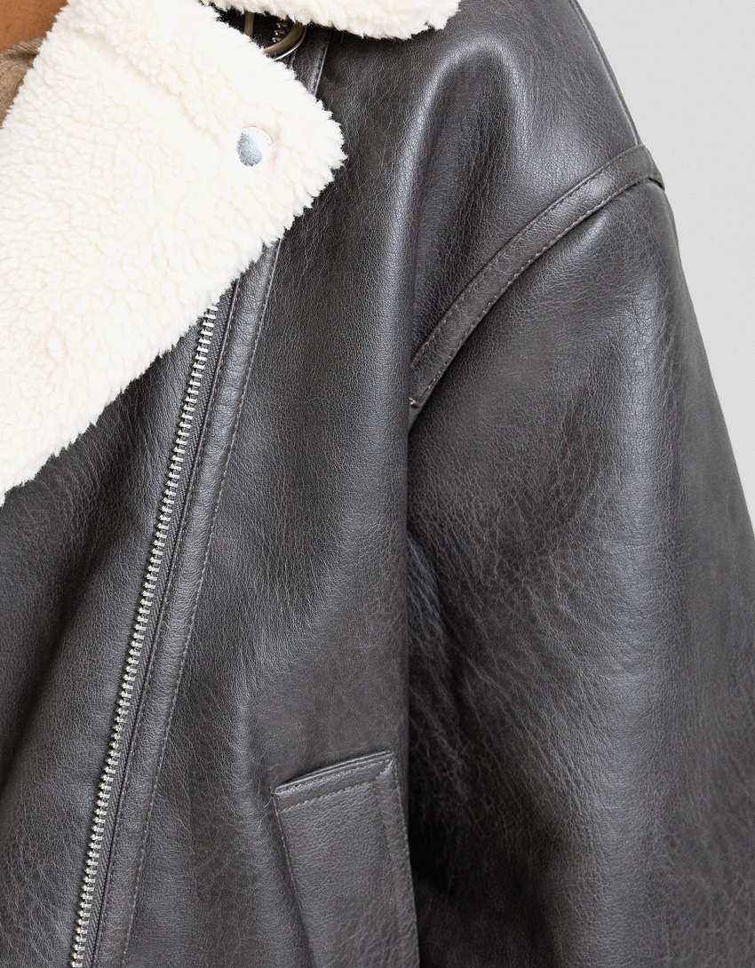Jaqueta de motociclista dupla face oversized