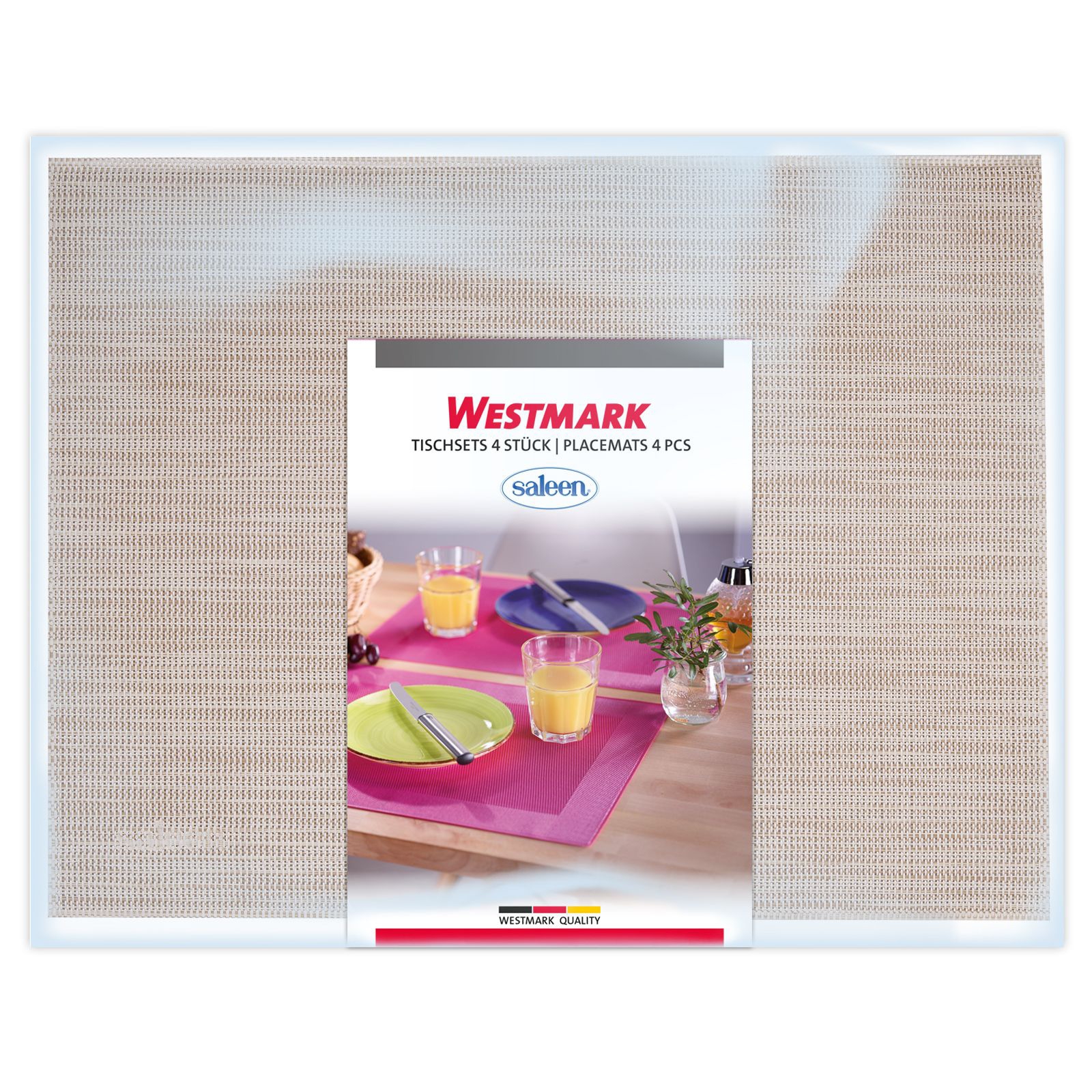 Westmark Uni Tischset 4 Stück 42 x 32 cm beige weiß