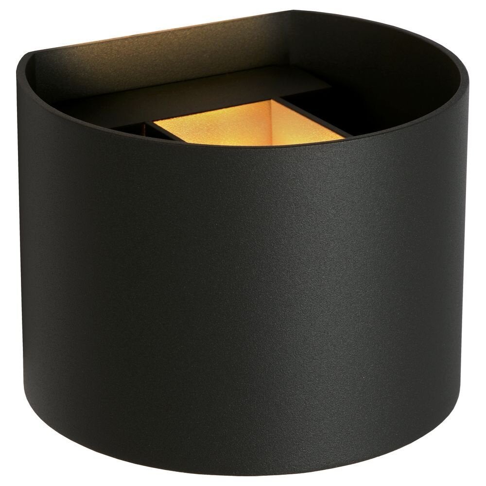 LED wandlamp Axi in zwart 6W 350lm IP54 rond