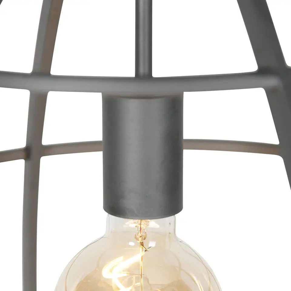 Qazqa hanglampen arthur grijs e27