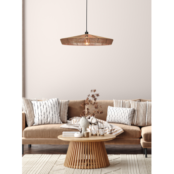 Lucide hanglamp Yunkai Ø 70 cm 60W natural houtlook