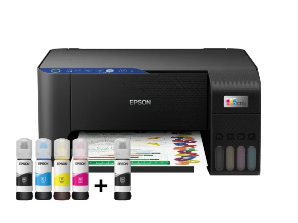 [OUTLET] - Epson L3251 - Multifunktionsprinter - farve - blækprinter - kan genopfyldes - A4 (210 x 297 mm) (original) - A4/Legal (medie) - op til 10 spm (udskriver) - 100 ark - Wi-Fi, USB - sort