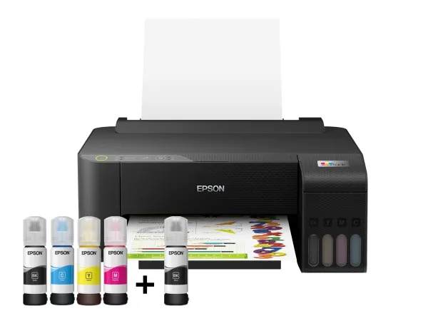 Epson EcoTank L1250 - Printer - farve - blækprinter - kan genopfyldes - A4 - 5760 x 1440 dpi - op til 10 spm (mono) / op til 5 spm (farve) - kapacitet: 100 ark - USB, Wi-Fi - sort
