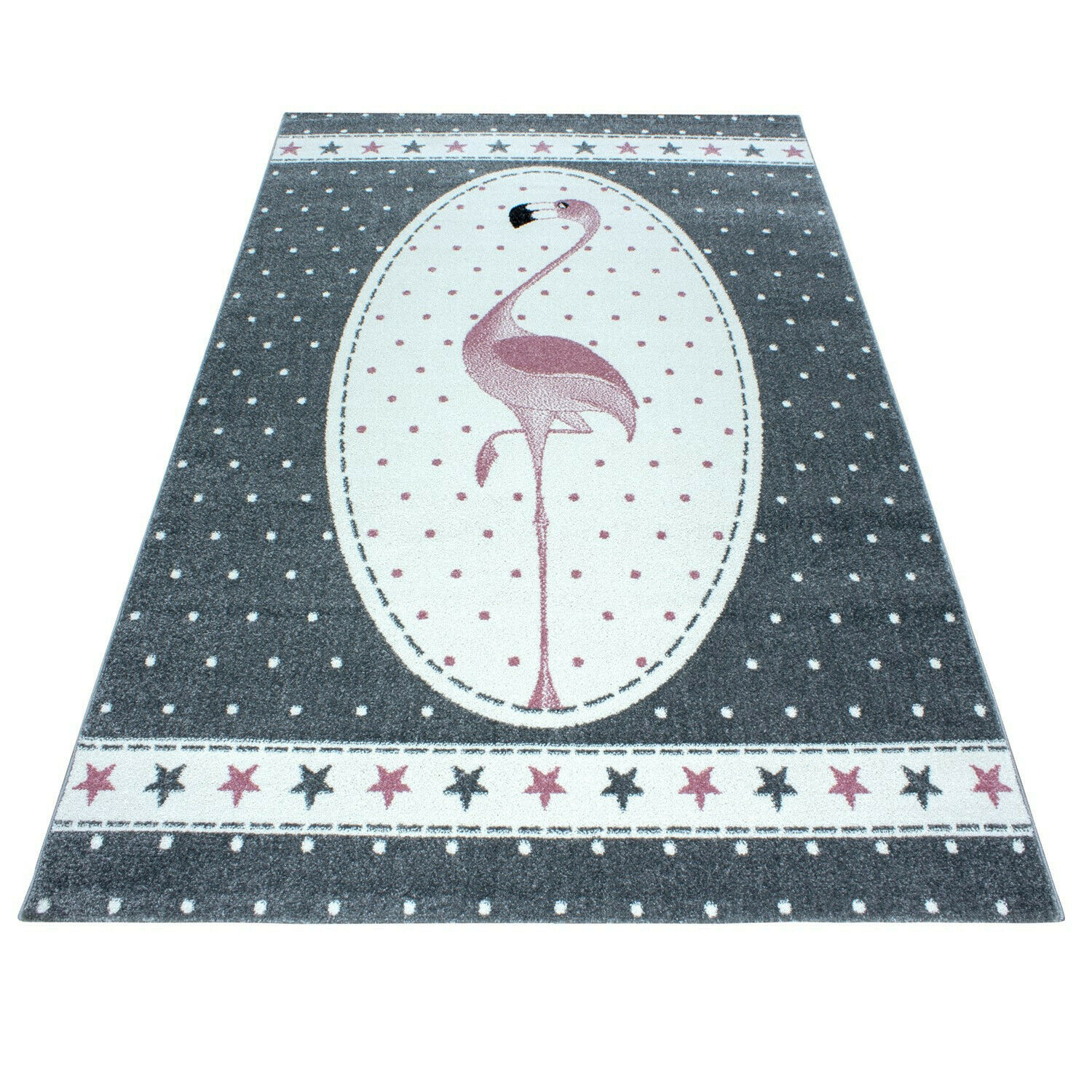 Wunderschöne Kinderteppiche kurzflor 11 mm Teppich mit Flamingo Motiv