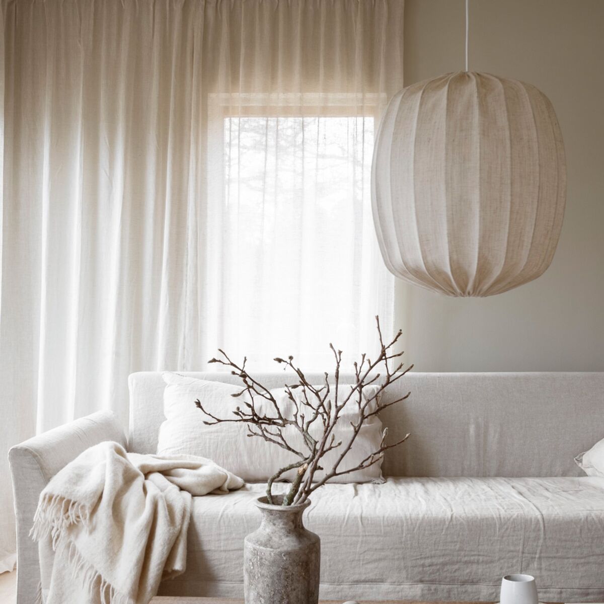 Prisma Linen Natural taklampe, 45 cm