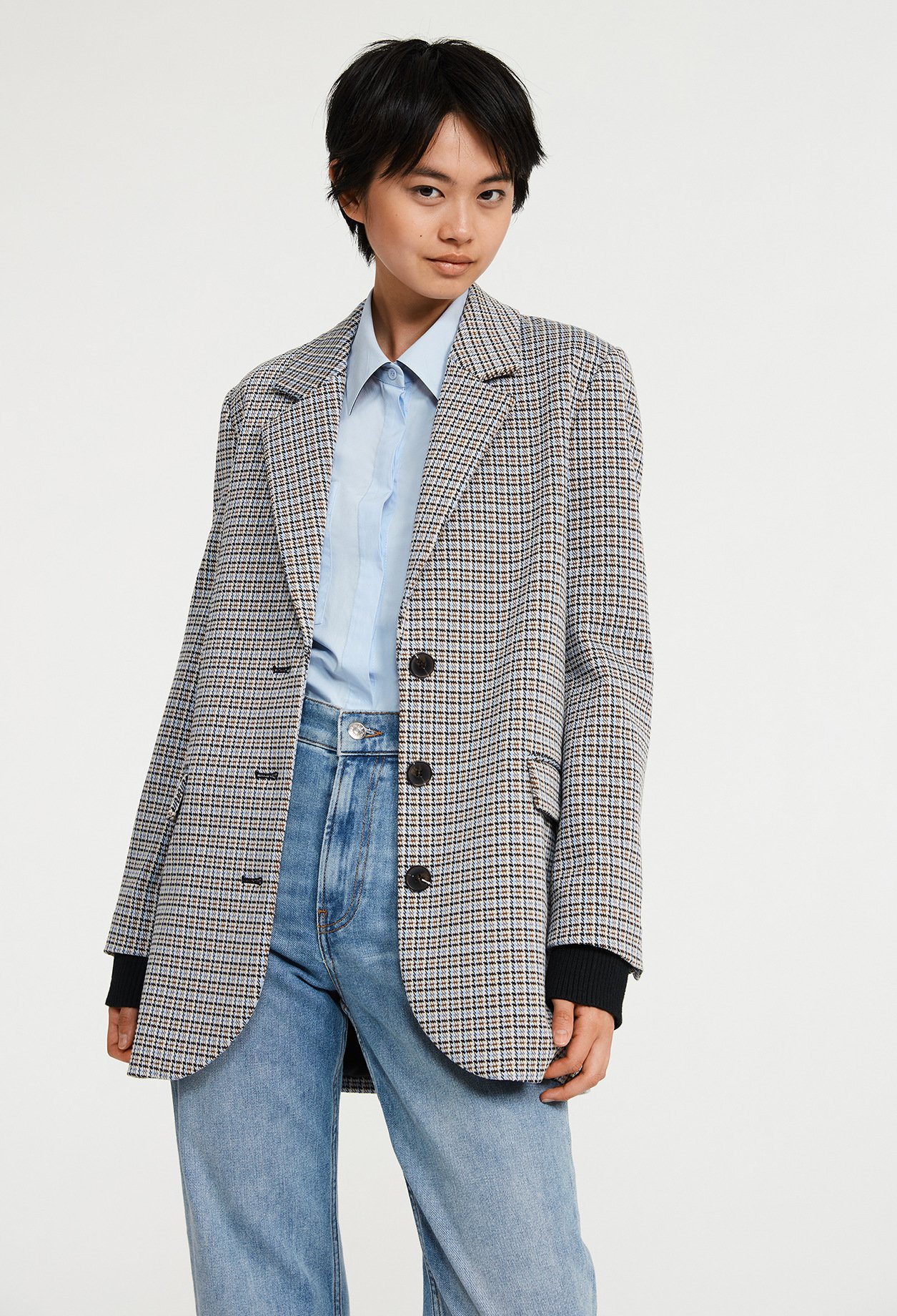 Veste &agrave; carreaux tailleur