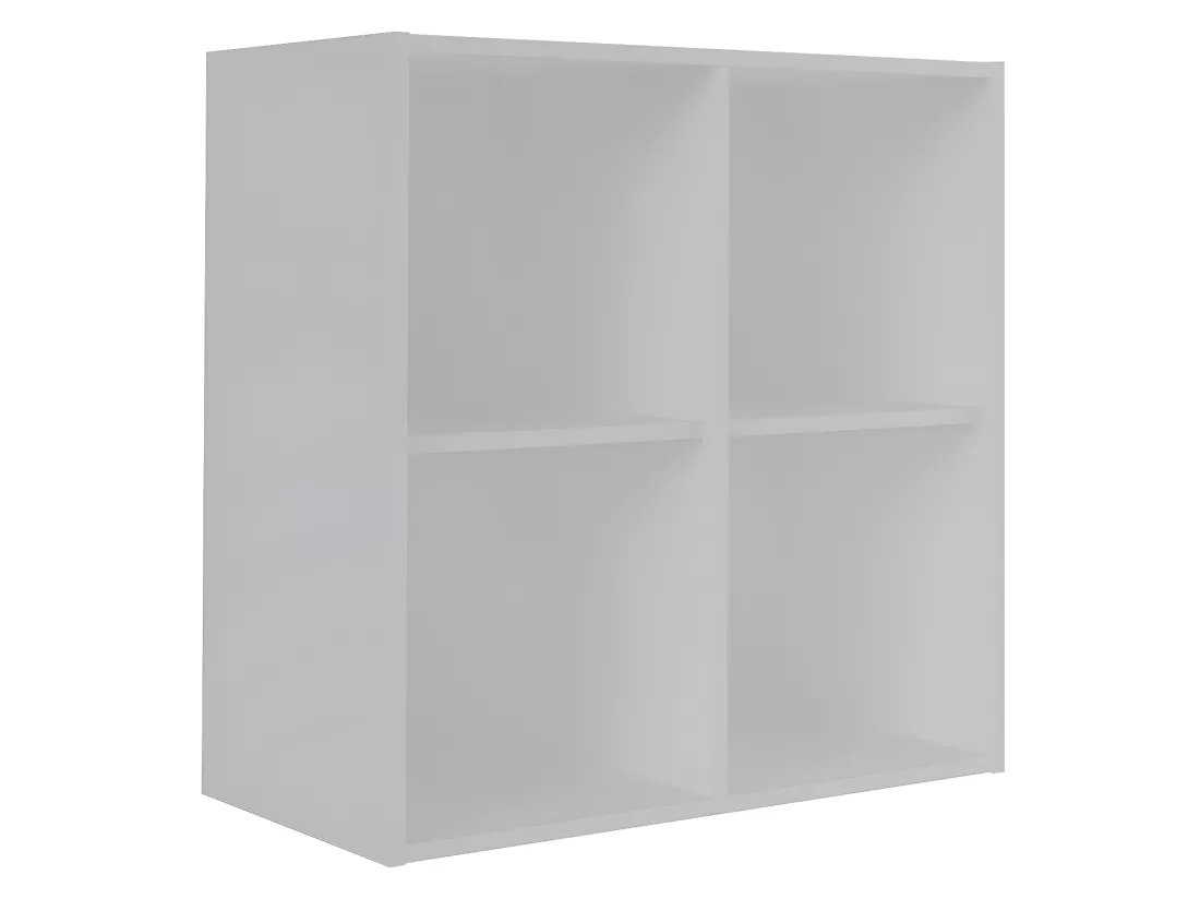 Casier de rangement 4 cases panneaux de fibres blanc TIMEUS