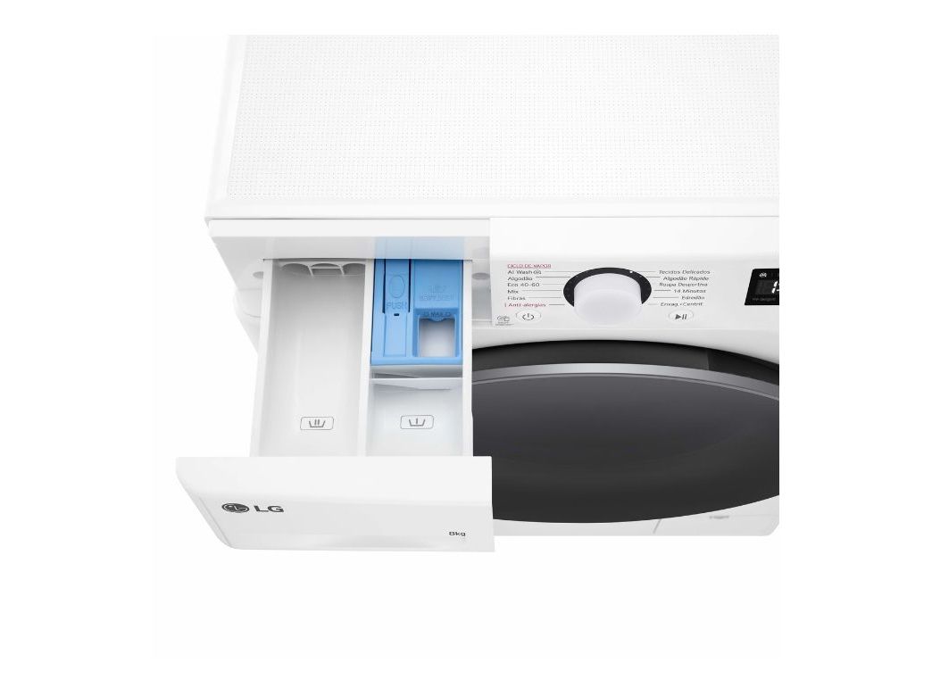 MÁQUINA DE LAVAR ROUPA LG F2WR5S8S1W - BRANCO A 8KG
