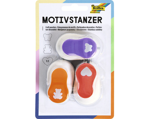 Motiefponsset, motieven voor het hele jaar, 3 ponsen (elk 15 mm), geassorteerd