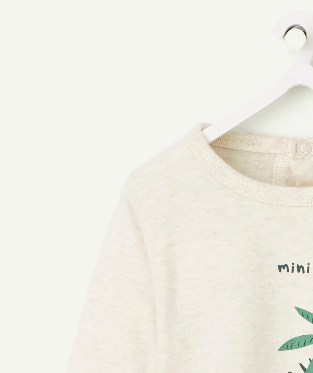 T-SHIRT ÉVOLUTIF À MANCHES LONGUES BÉBÉ GARÇON EN COTON ÉCRU