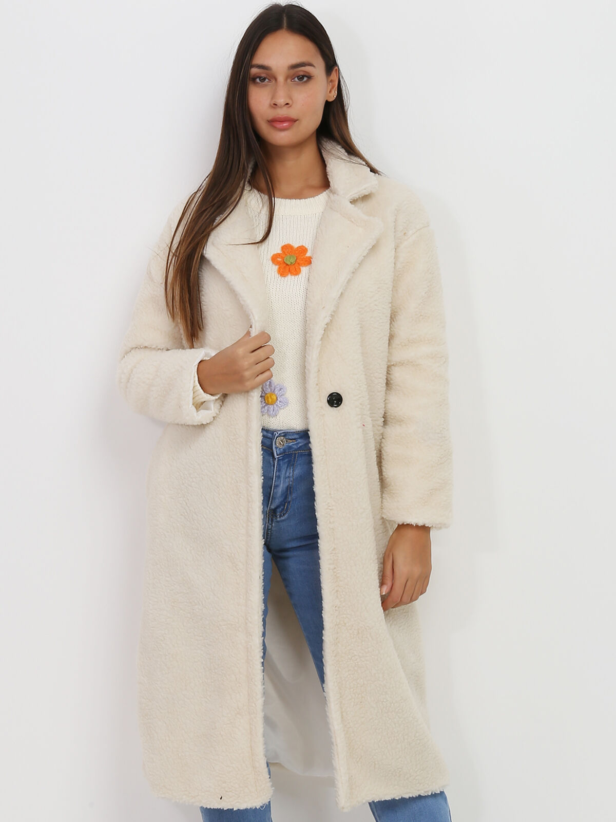Manteau moutonné- Beige