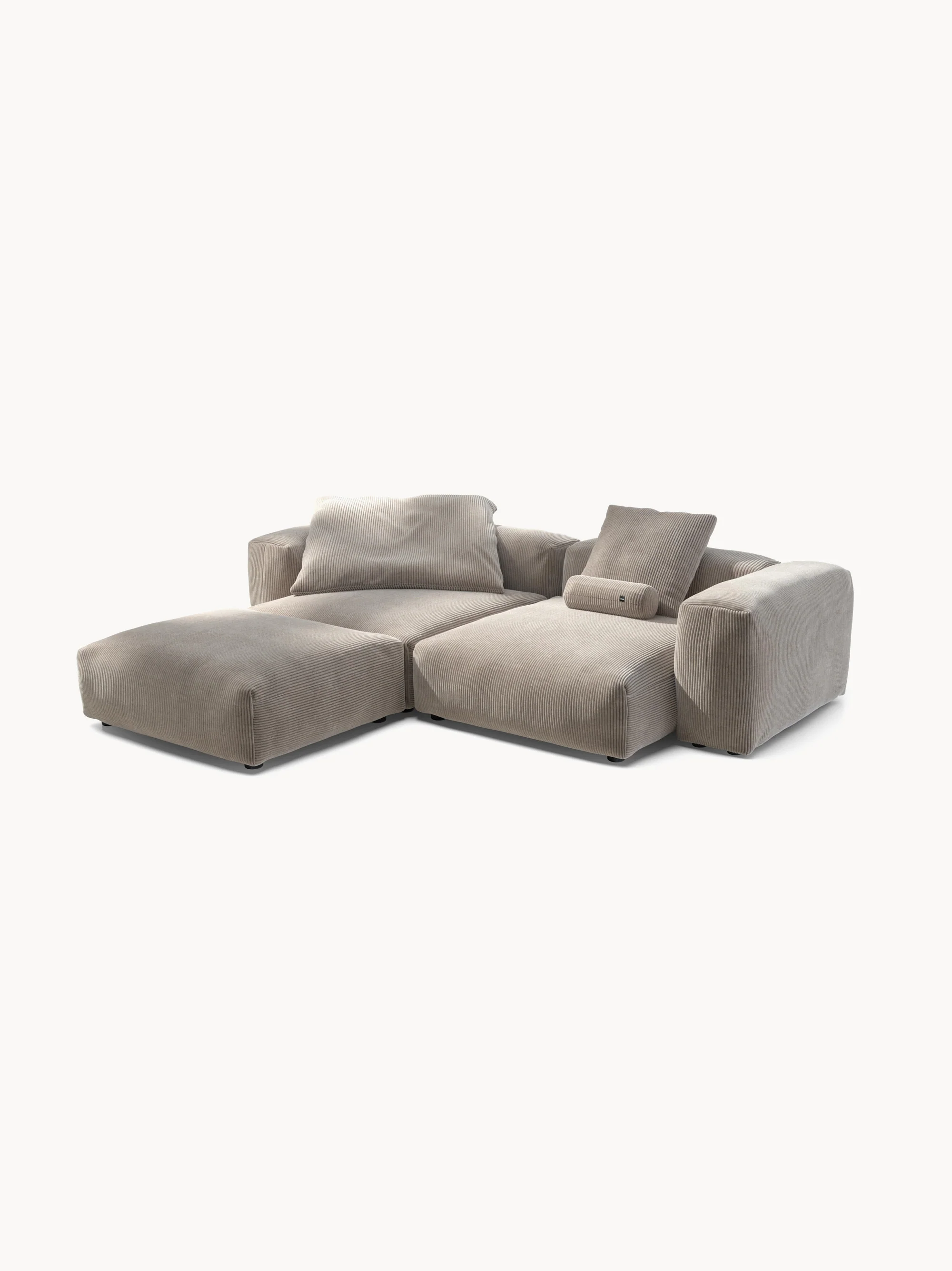 Modulaire hoekbank Vetsak (3-zits) van ribfluweel