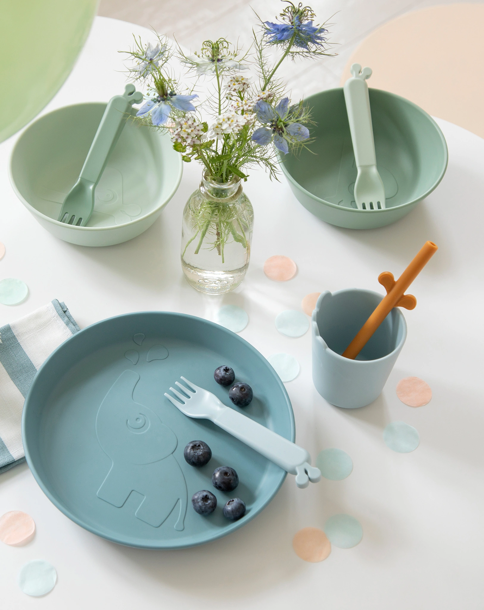 Kunststoff-Becher KIDDISH - CROCO 2er Pack in blau