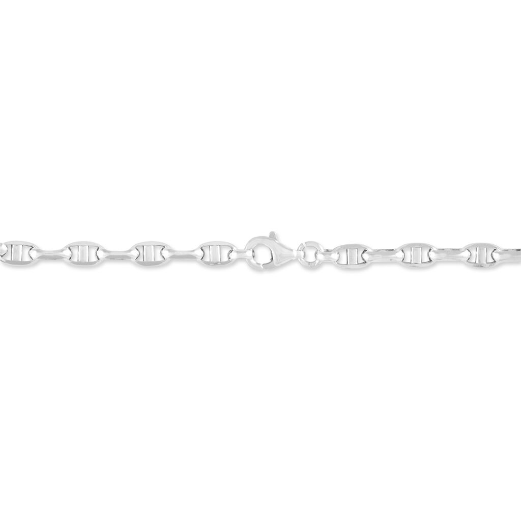Bracelet Cameo Maille Alternee 1/3 Or Blanc