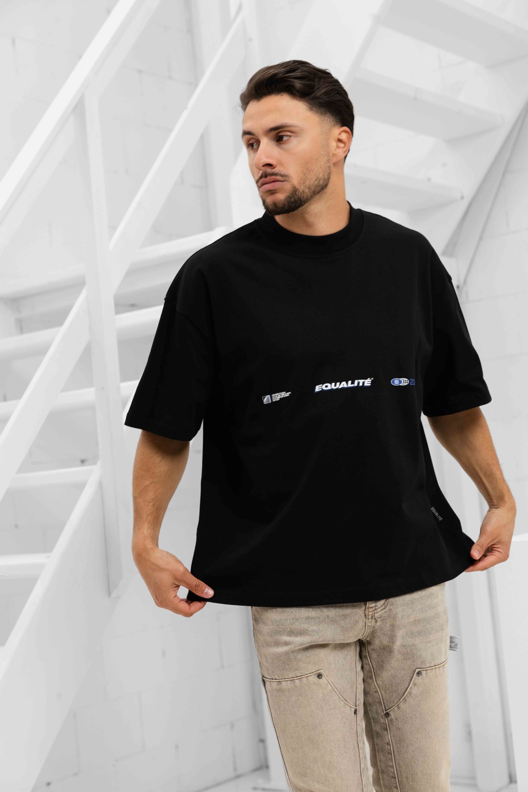Equalité Nox Boxy Oversized T-Shirt Heren Zwart