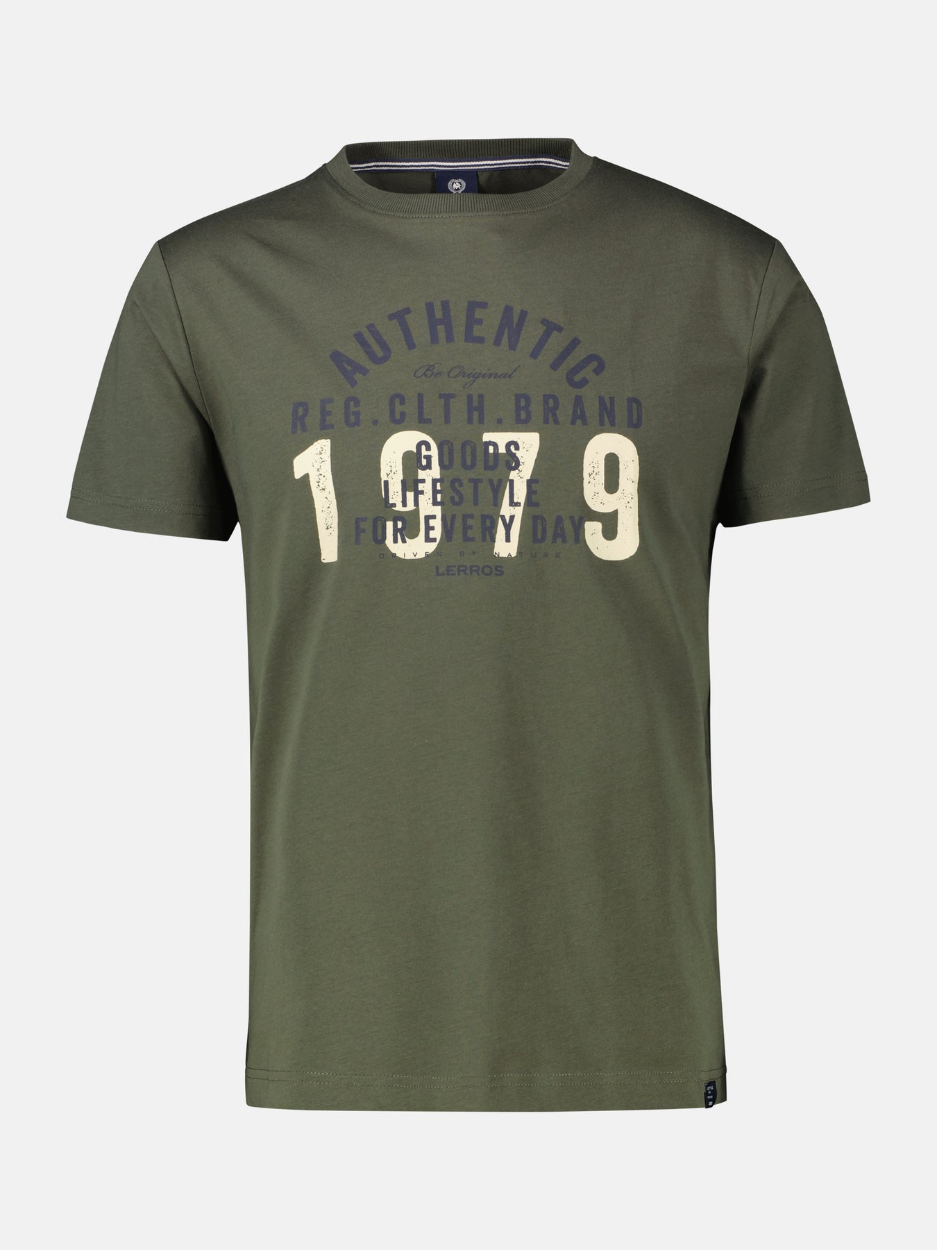 Unifarbenes T-Shirt mit Print