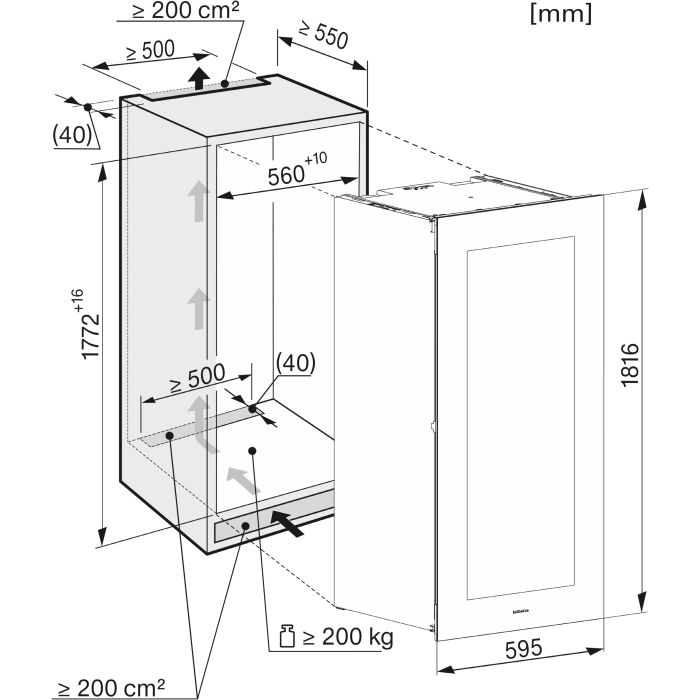 Miele Einbau-Weinschrank KWT 6722 iGS-1
