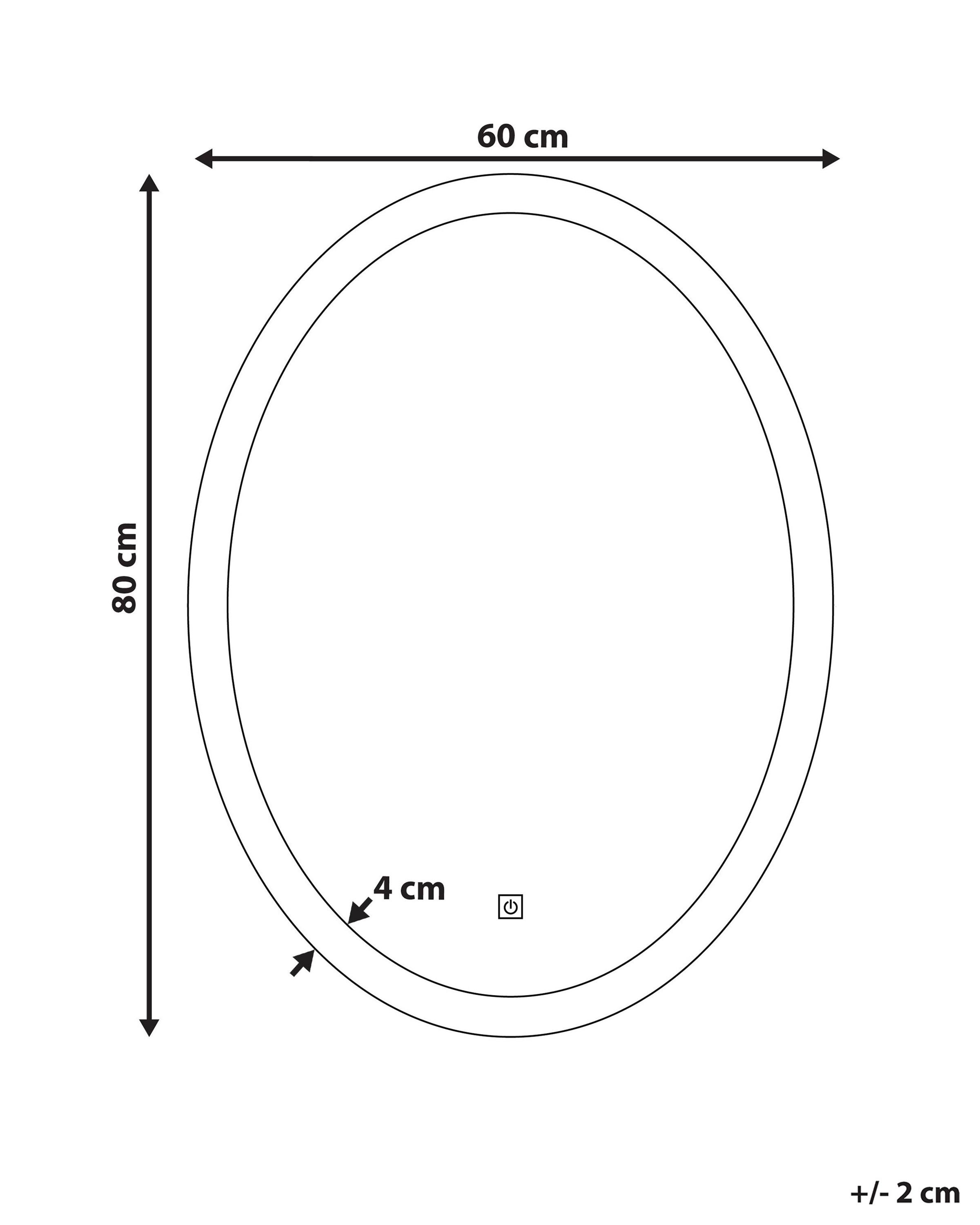 LED badkamerspiegel VIRIAT 60 cm 80 cm Zilver
