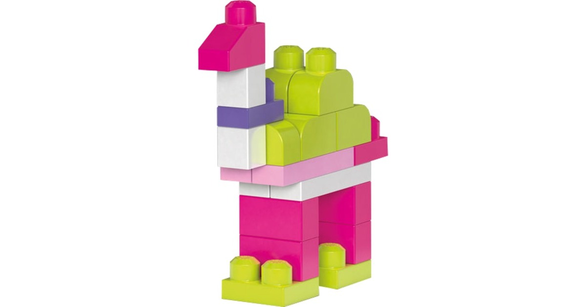MattelFirst Builders - Big Building Bag (Roze), 60 stuks Constructiespeelgoed  (DCH54)