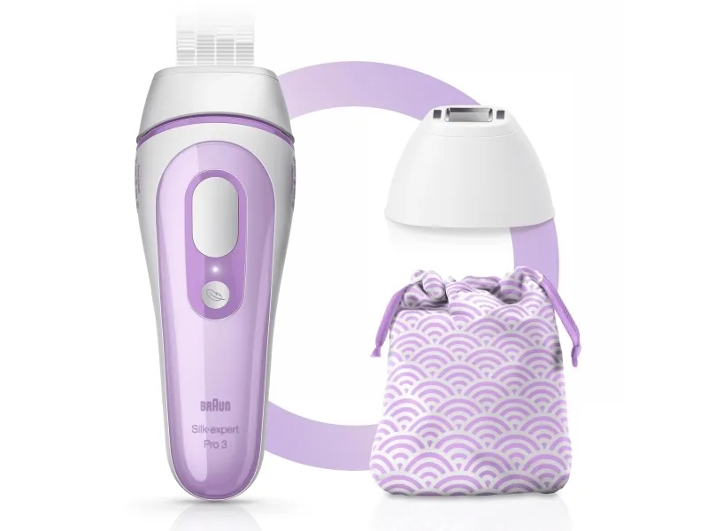 Braun Silk-expert Pro 3 PL3132 - Hårfjerningssystem - hvid/lilla - med Venus Divine barbermaskine