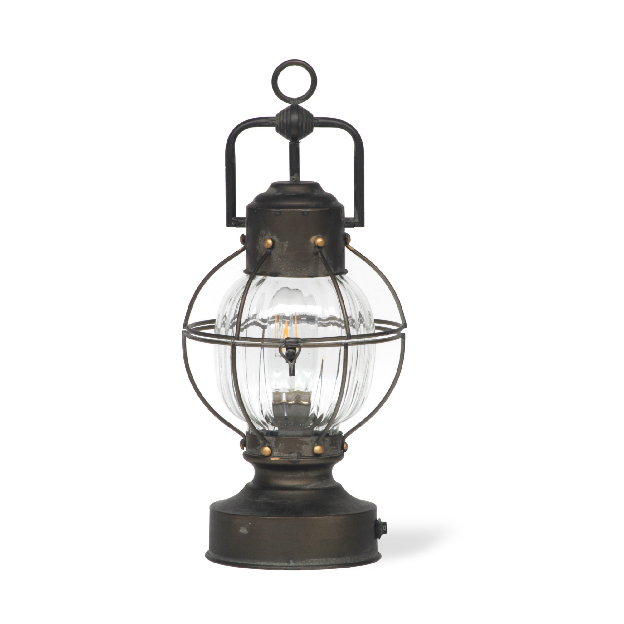 Laterne 'Seaman', batteriebetrieben, grau, T 17,5 cm, B 17,5 cm, H 39,5 cm von fischer's lagerhaus