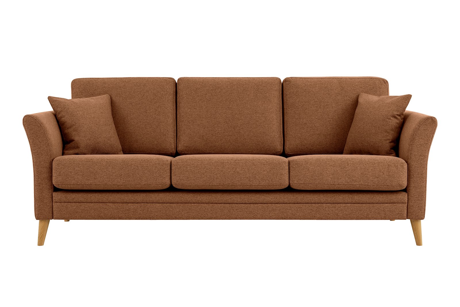 Eden 3-seter sofa Tekstil Neve 31 Brick med ben i eik natur (15137).