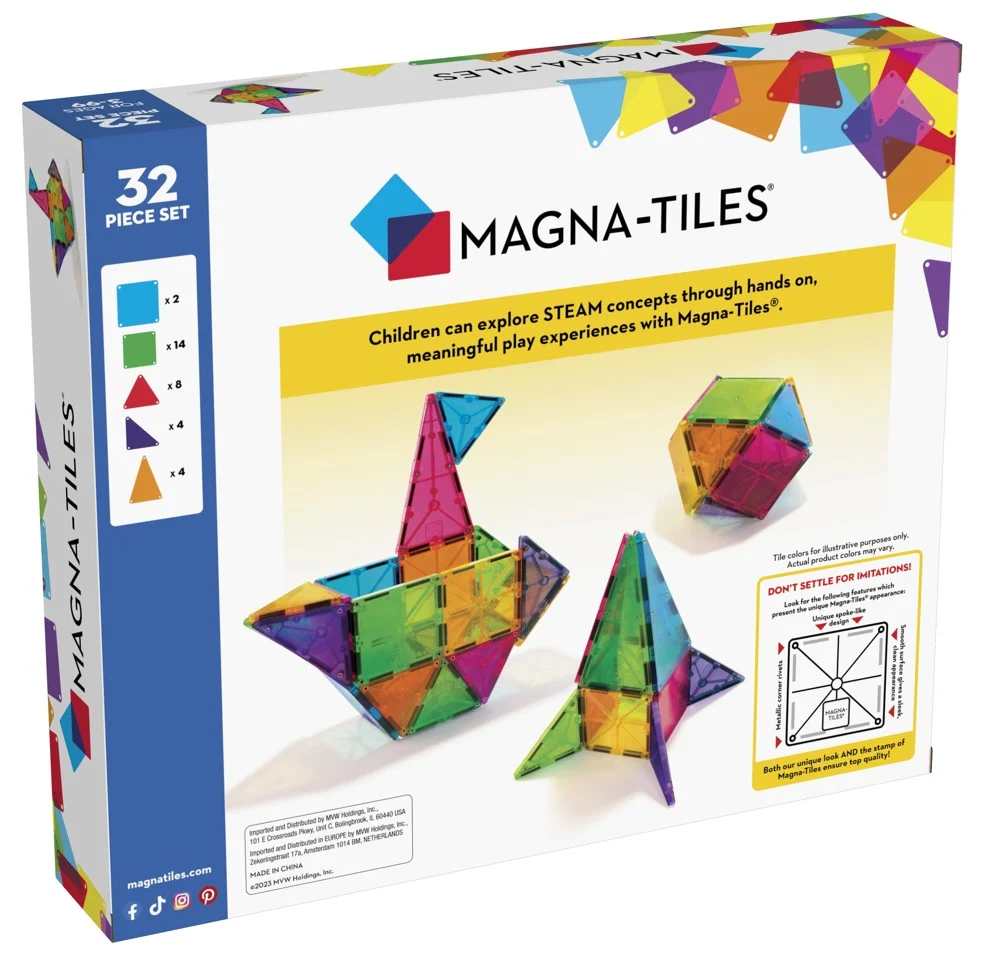 Magna-Tiles - Klare farver 32 stk.