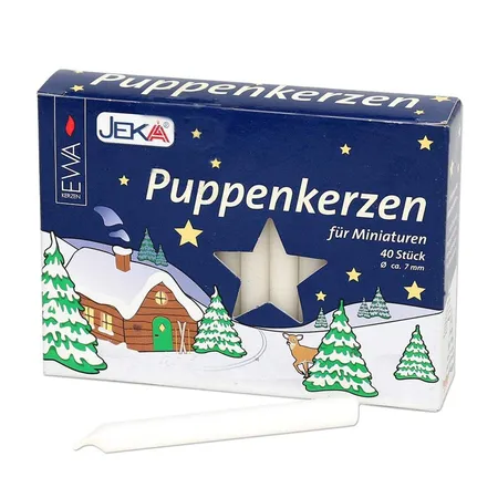 JEKA - Ebersbacher Kerzen 40er Puppenlichte, weiß 0,7 x 0,7 x 6,5 cm