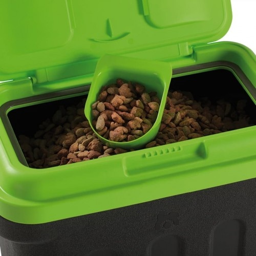 Recipiente para ração de animais de estimação, verde/preto